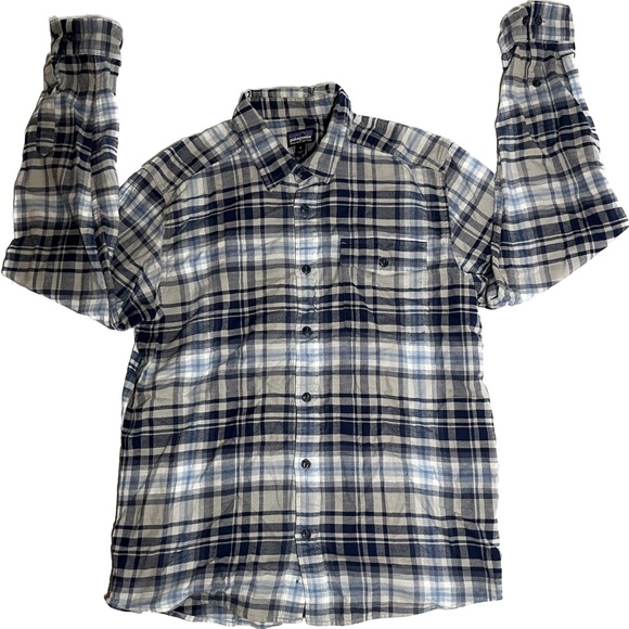 Patagonia Long-Sleeve 100% Organic Cotton in Flannel Shirt - Men's Medium - Picture 1 of 5